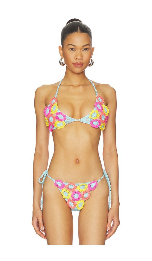 I.AM.GIA Blossom Bikini Top in Blue. - S also in XS