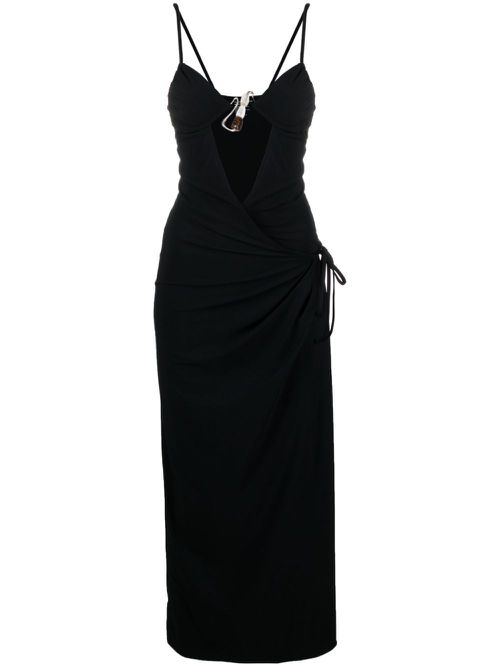 Nebular wrap midi dress - Black