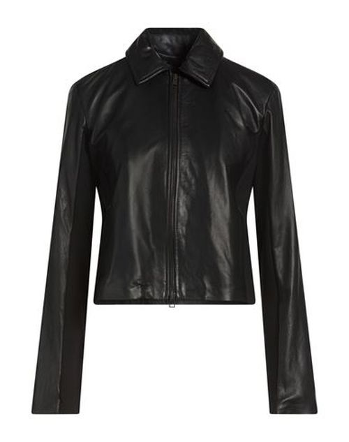 Woman Jacket Black Size L Leather, Viscose, Nylon, Elastane