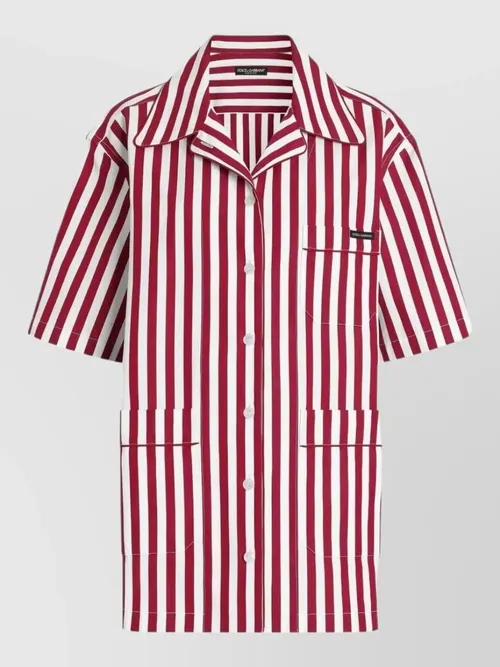 Dolce&Gabbana - striped short sleeve tailored jacket chest pocket