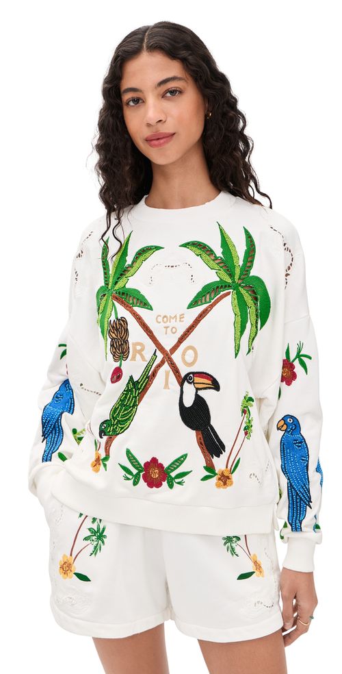 Coconut Trees Come To Rio Sweater Off-White 