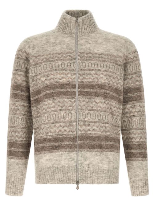 Light Beige Nordic Jacquard Cardigan