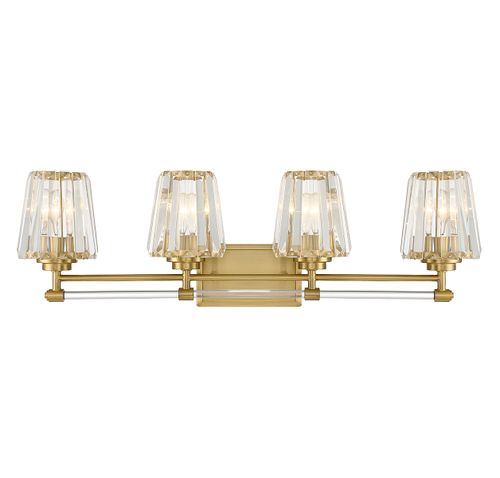 Warm Brass Four Light Bathroom Vanity from the Garnet Collection