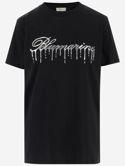 Cotton T-shirt With Cast-effect Logo