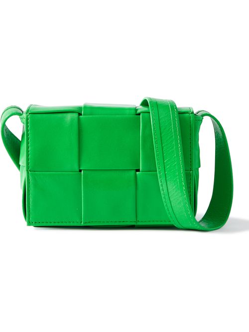 Intrecciato Leather Messenger Bag