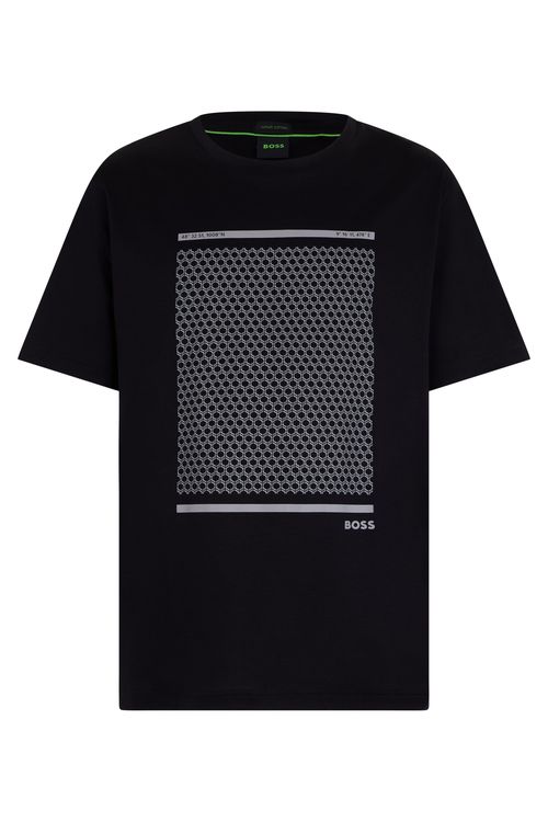 Printed Geometric T-Shirt — Black