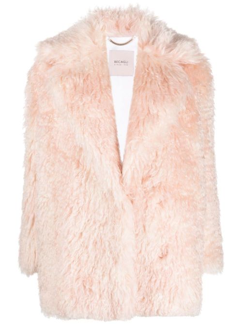 Faux-fur oversize coat - Pink