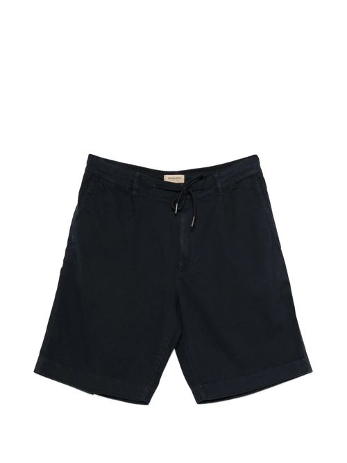 Wool-Blend Bermuda Shorts with Drawstring Waist, Zip & Button Closure