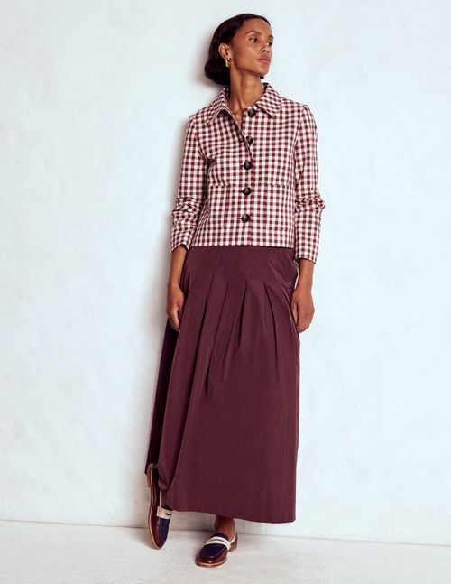 Valentina Taffeta Midi Skirt Deep Wisteria