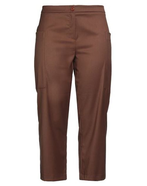 Pre't A Porte'r Woman Pants Brown Size 12 Polyester, Viscose, Elastane