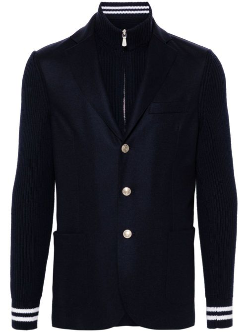 Layered single-breasted blazer - Blue