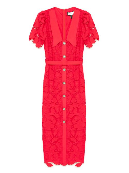 NISSA | NISSA lace midi dress - Red | Realry