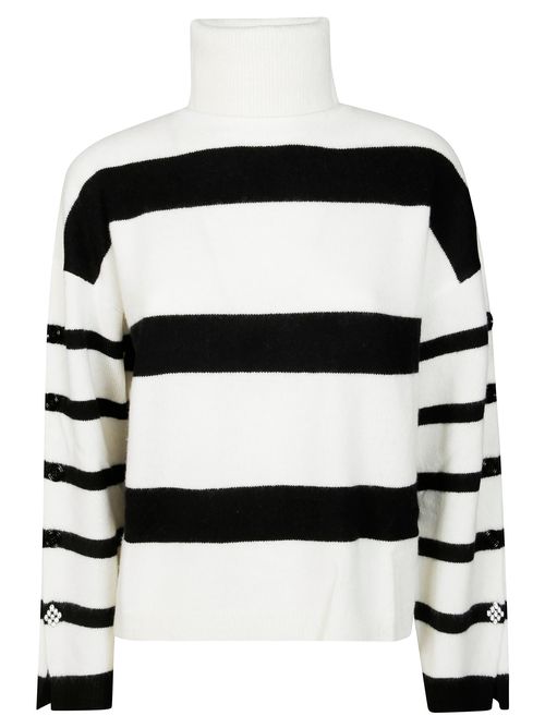 Striped Turtleneck Sweater for Women