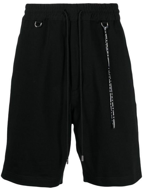 Logo-print drawstring bermuda shorts - Black