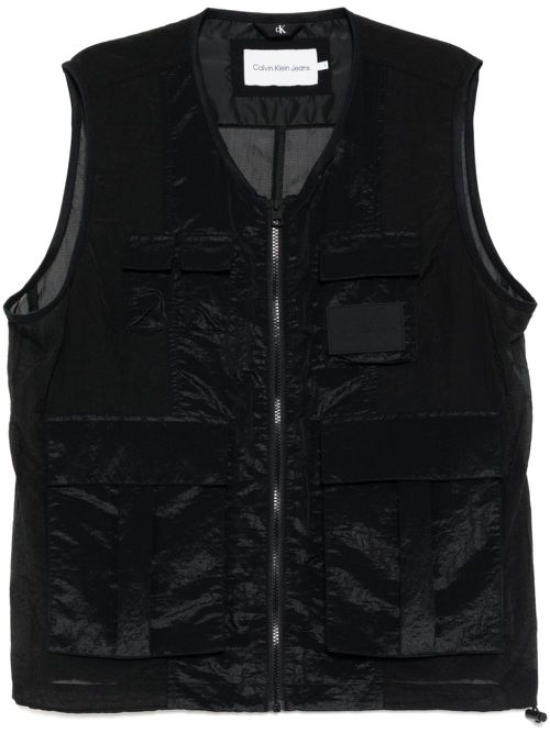 Panelled gilet - Black
