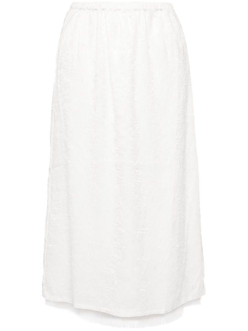 Satin midi skirt - White