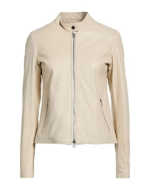Woman Jacket Beige Size L Leather