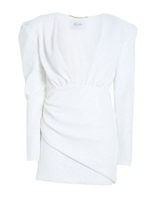 Woman Mini dress White Size 4 Polyester, Elastane