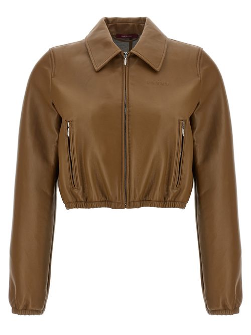 Lamb Leather Jacket — Beige