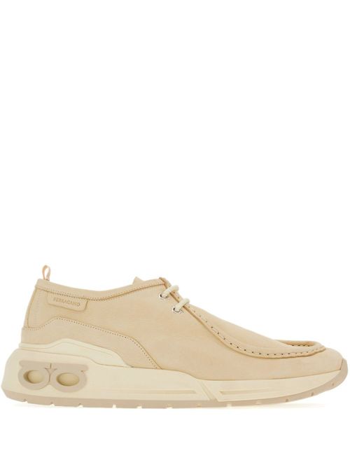 Lace-up leather sneakers - Neutrals