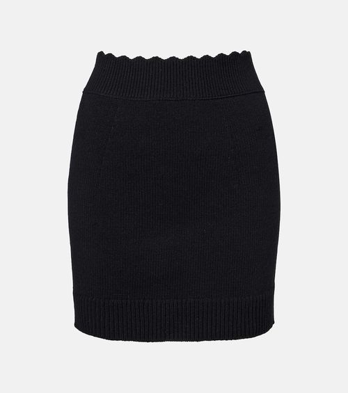 Chloé Ribbed-knit wool and cashmere miniskirt