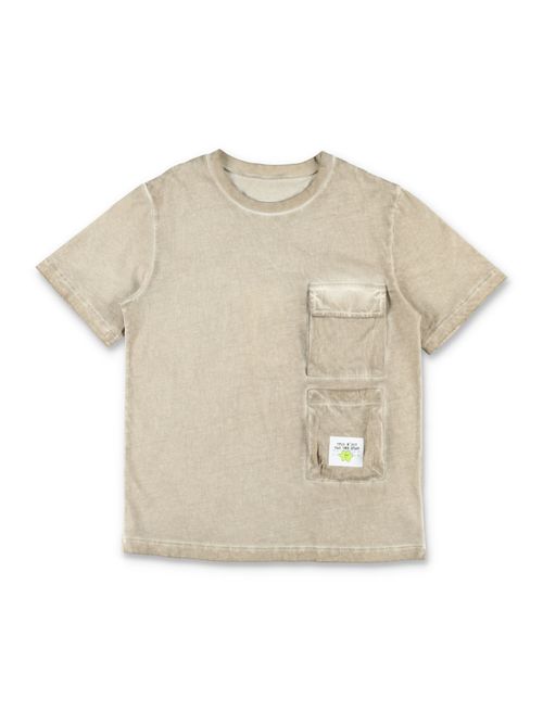 Girls Beige Cotton T-Shirt
