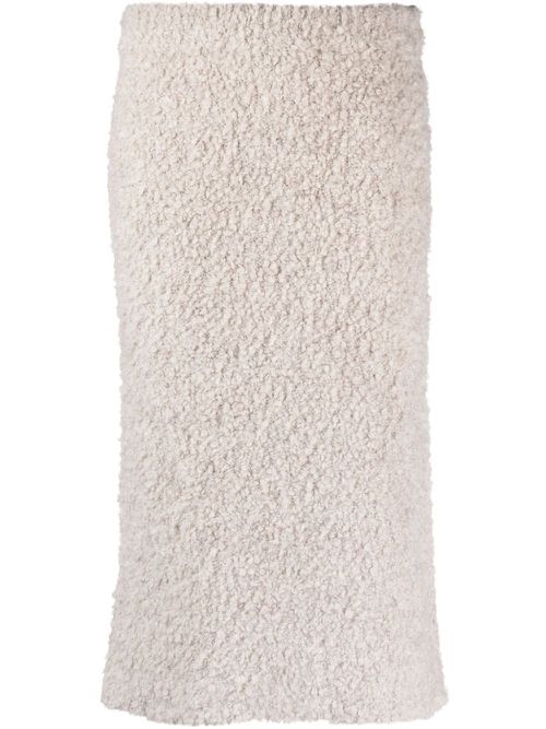 Alpaca wool-blend midi skirt - Neutrals