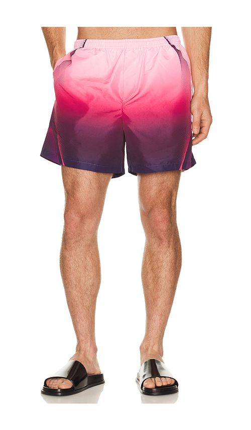 Casablanca Aubergine Gradient Printed Swim Shorts in Pink. M. Also in L, S, XXL/2X