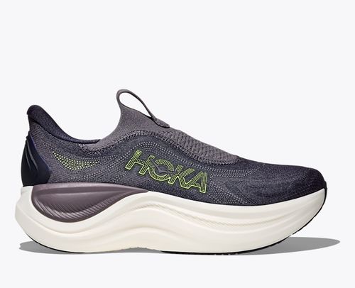 HOKA Men's Skyward Laceless Shoes in Squid Ink/Neon Yuzu