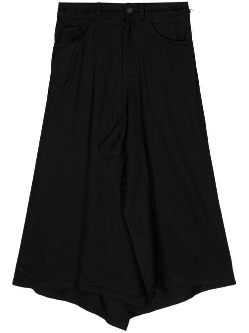 Asymmetric-hem midi skirt - Black