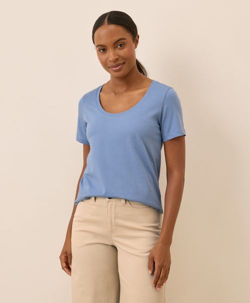 Women's Hydrangea Blue Softspun Scoop Neck Tee