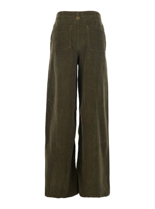 Ribbed Velvet Trousers — Brown