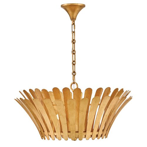 Distressed Brass LED Chandelier from the Reina Collection