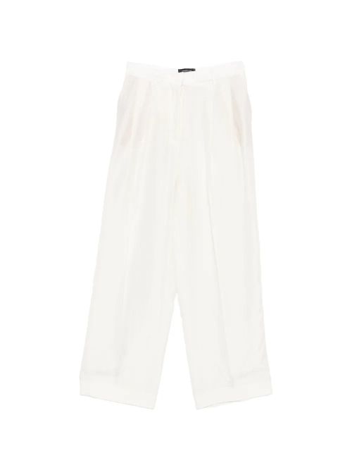 Pleated Wide-Leg Trousers — Off-white