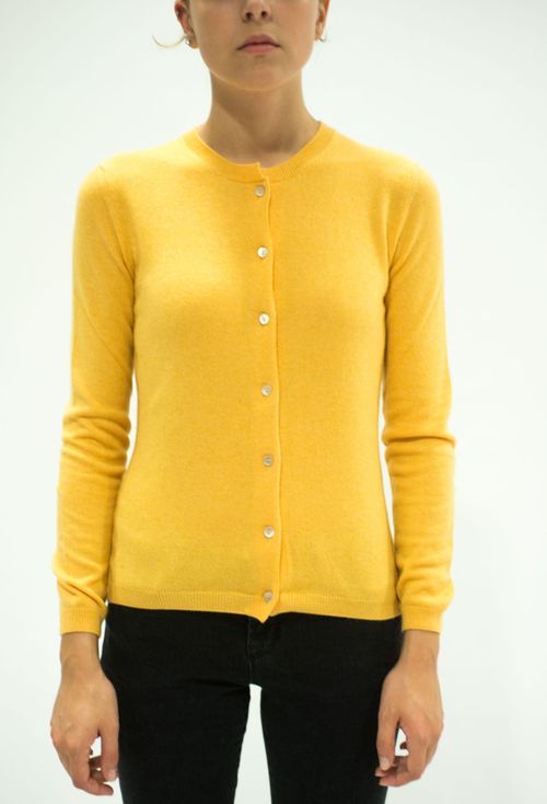 Yellow Cashmere Cardigan