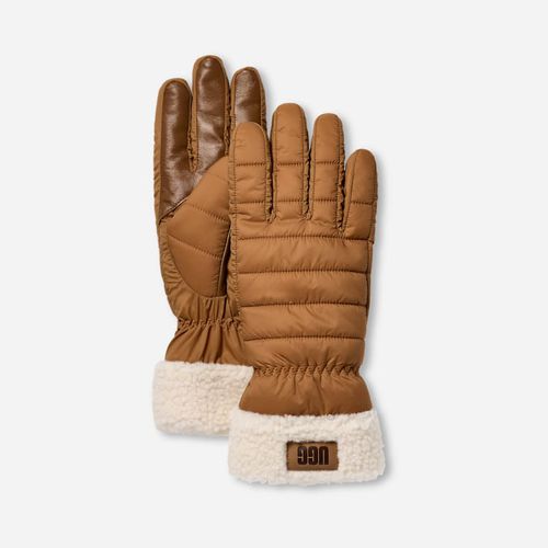 UGG | ® Women's AW ®fluff Cuff Glove Nylon Gloves in Chestnut | Realry