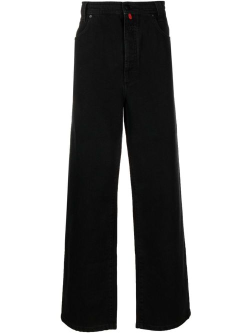 Logo-patch straight-leg jeans - Black