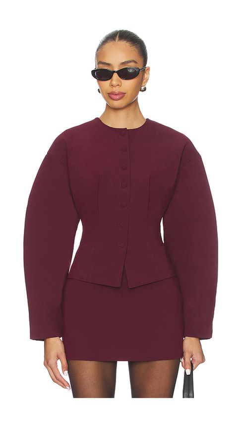 ALL THE WAYS Mamie Blazer in Burgundy. - XS also in