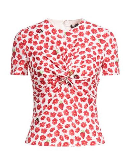 Woman Top Red Size 2 Silk, Elastane