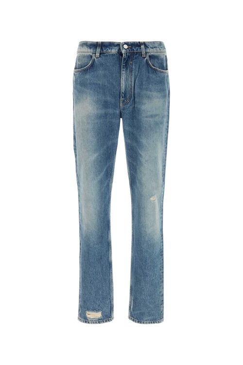 Distressed Cotton Jeans — Blue