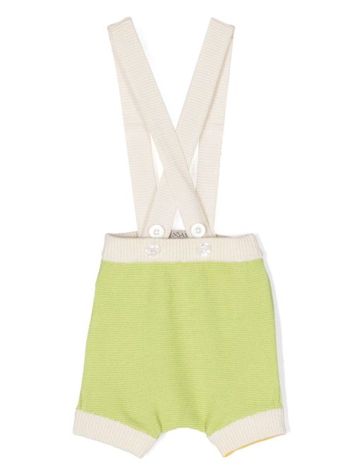 Contrast-trim knitted shorts - Green