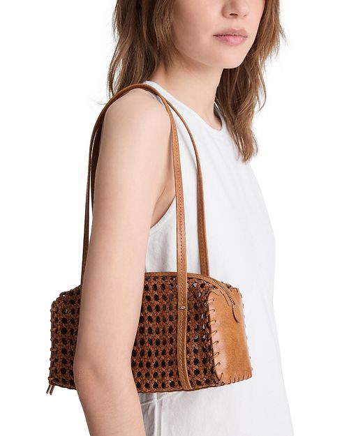 Brioche Mini Woven Leather Shoulder Bag