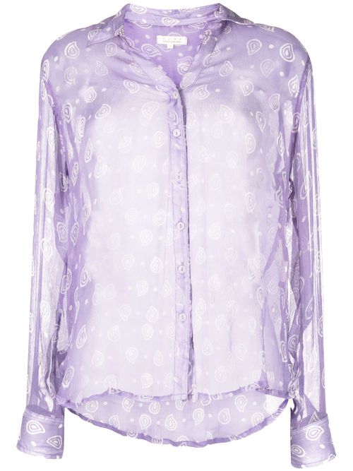 Cloe Cassandro graphic-print silk shirt - Purple