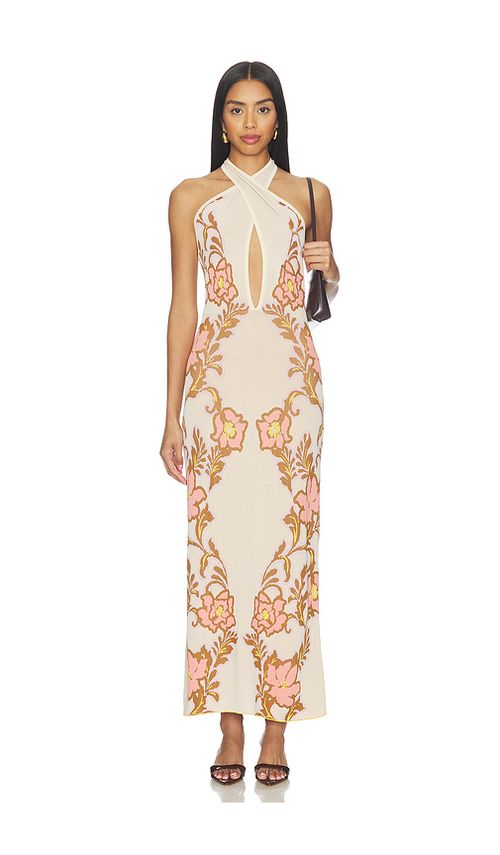 MISA Los Angeles ROBE LIZBETH en Brown,Pink. XS. Also en
