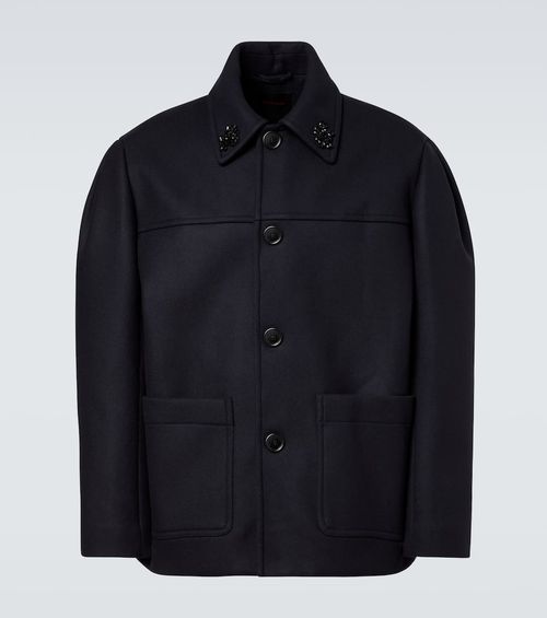Embellished wool-blend jacket