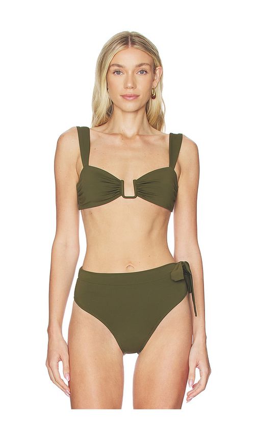 Away That Day Cannes Bikini Top in Olive. - M also in L, S