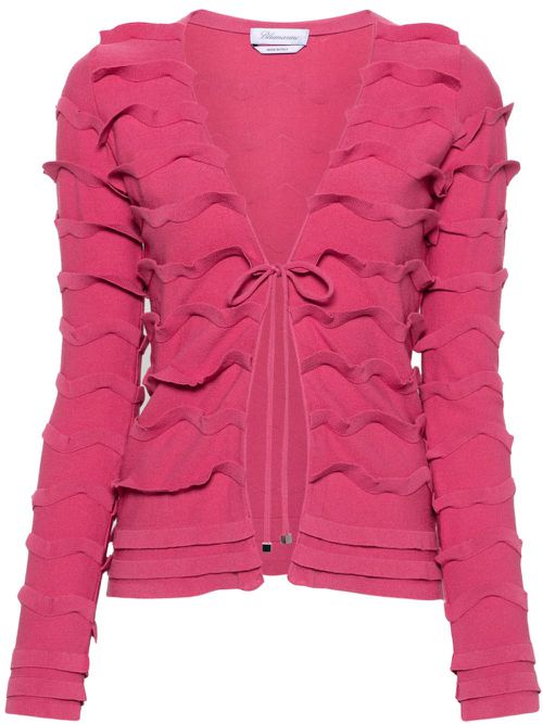 Tied ruffled cardigan - Pink