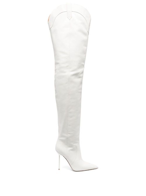 Paloma crystal-embellished 115mm boots - White