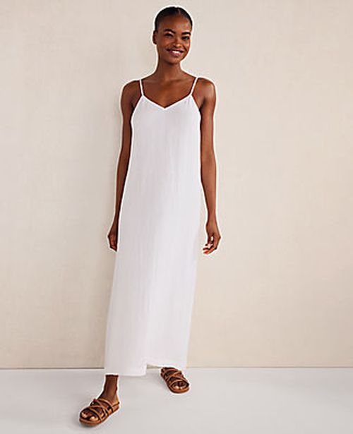 Ann Taylor Haven Well Within Organic Cotton Gauze V-Neck Midi Dress