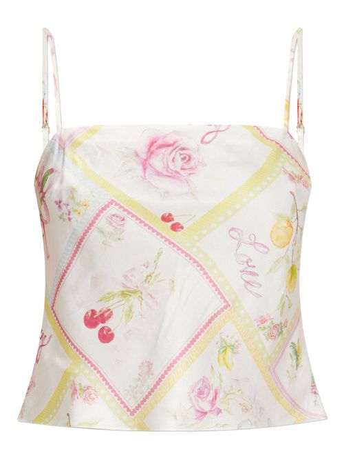 Cabi floral-print cami top - White